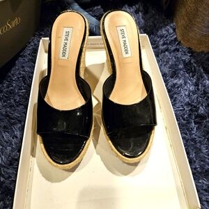 Steve Madden Platform Wedges Black Patent size 8